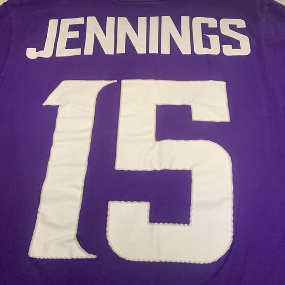 Minnesota Vikings Nike T-Shirt #15 Jennings Men’s Size Small Purlple Skol - Picture 5 of 5